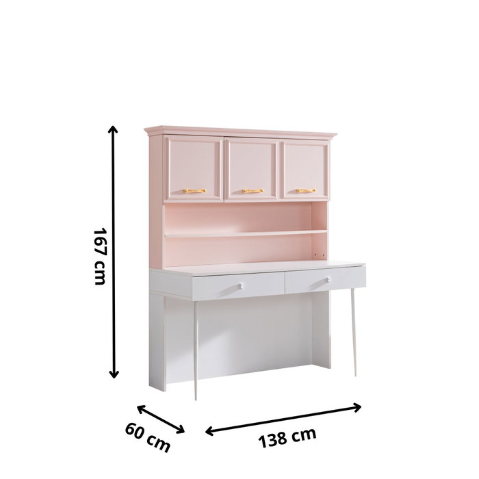 Hanah Home Escritorio de Estudio Rosa y Blanco